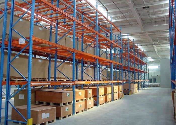 Estantes para paletas industriales de trabajo pesado de varios niveles, sistemas de estantes de almacenamiento de acero laminado en frío