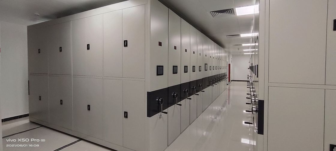 Armarios de archivos móviles de acero gris con estanterías ajustables de bloqueo de seguridad Capacidad de peso de 200 libras
