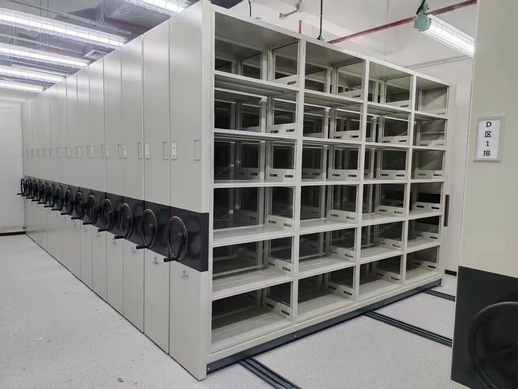 Armarios móviles de archivos grises con bloqueo de seguridad 200 libras de capacidad Sistema de estantería de protección contra la corrosión