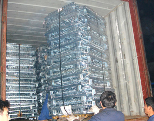 Cajera de paletas de malla de alambre galvanizado plegable, apilada, plegable