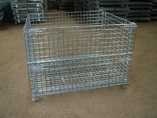 Cajera de paletas de malla de alambre galvanizado plegable, apilada, plegable
