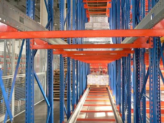 Sistema de almacenamiento de estantes de paletas naranja / azul, sistema de estantes de paletas selectivos
