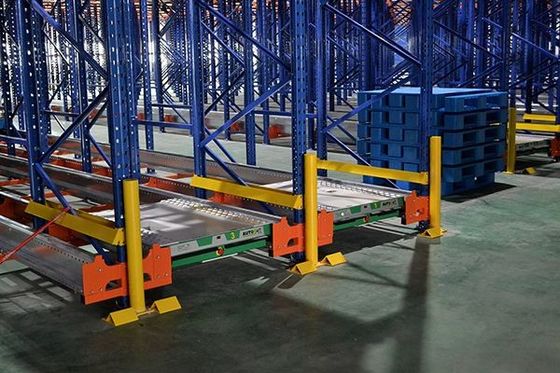 Sistema de almacenamiento de estantes de paletas naranja / azul, sistema de estantes de paletas selectivos