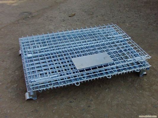 Cajita de almacenamiento de metal galvanizado de trabajo pesado / contenedor de malla de alambre plegable para el desgaste