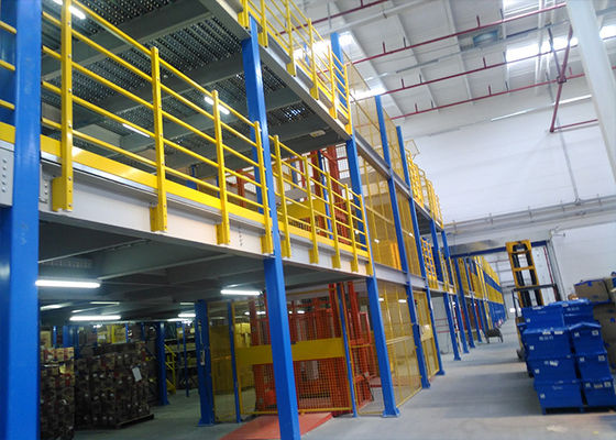 Estante de paletas de varios niveles Mezanino con soporte, estructura de acero Mezanino piso