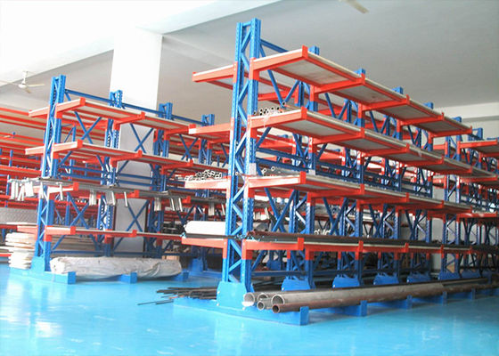 Estantes para pallets con voladizo de acero al carbono con doble cara y voladizo industrial pesado