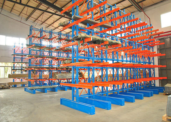 Estantes para pallets con voladizo de acero al carbono con doble cara y voladizo industrial pesado