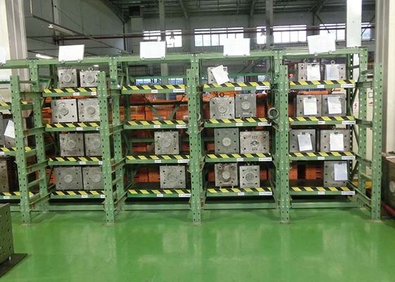Estantes de almacenamiento de moldes de cajones abiertos para herramientas