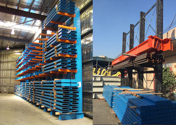 Sistema de estanterías de paletas con voladizo ajustable de tuberías largas para almacén industrial