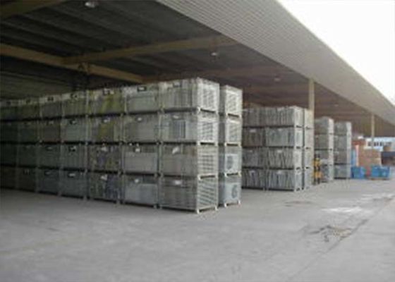 Cajera de malla de alambre rodante rígida de acabado de zinc plegable con frenos de pie / ruedas