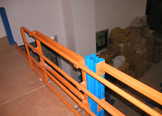2 niveles de laminado en frío de acero industrial plataforma de almacenamiento de estanterías color naranja / azul