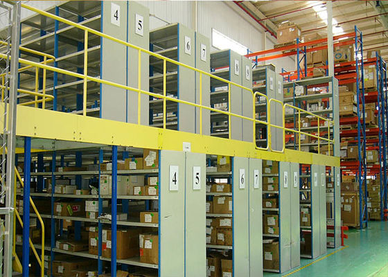 Sistema de estanterías de piso de entrepato, estanterías industriales de metal personalizadas para almacenamiento