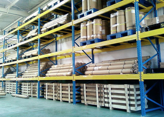Estantes para paletas industriales de trabajo pesado de varios niveles, sistemas de estantes de almacenamiento de acero laminado en frío