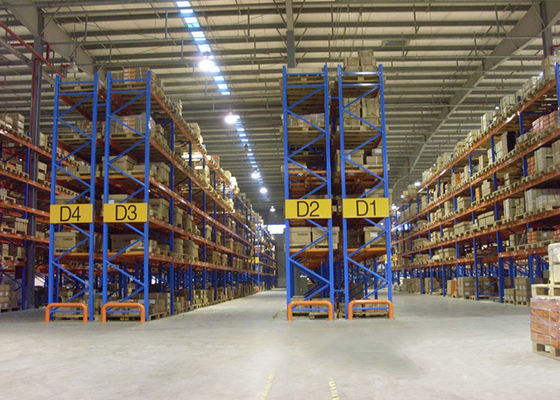 Estantes de almacenamiento industriales de acero ajustables 1000 kg/paletos Estantes de paletas de doble profundidad