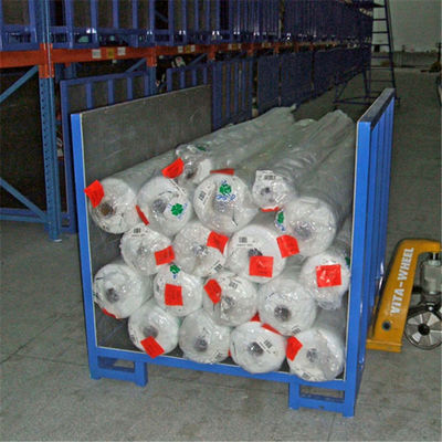 Contenedor plegable plegable para almacenamiento y transporte de tela metálica