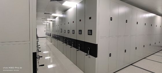 Armarios de archivos móviles de acero gris con estanterías ajustables de bloqueo de seguridad Capacidad de peso de 200 libras