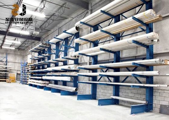 Sistema de estanterías con voladizo de madera de recubrimiento en polvo