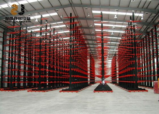 Sistema de estanterías con voladizo de madera de recubrimiento en polvo