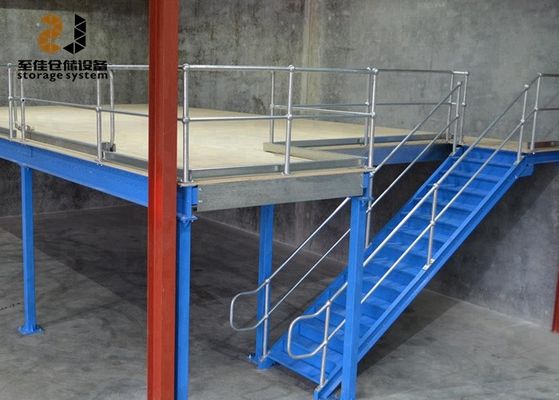 Acero Q235 / Q345 pisos industriales de mezzanine de dos capas para almacén