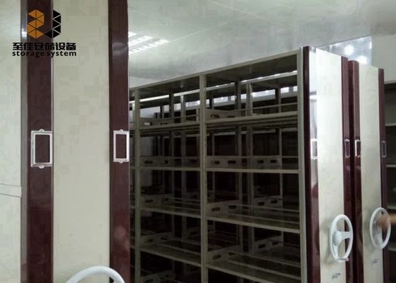 Sistemas de almacenamiento de archivos con recubrimiento en polvo, sistemas de estanterías de biblioteca móvil con cerradura de seguridad